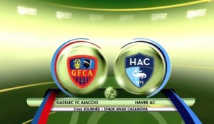 Résumé de GFC Ajaccio - HAC (1-1) du 12/08/2016