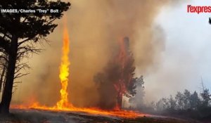 Une impressionnante tornade de feu filmée par un pompier américain