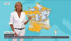 Claire Chazal présente la météo sur France Info