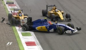 Grand Prix d'Italie 2016 - Accrochage entre Palmer (Renault) et Nasr (Sauber)