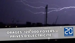 Orages: 120.000 foyers privés d'électricité