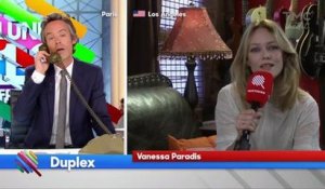 Vanessa Paradis donne son numéro de portable en direct dans Quotidien