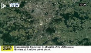 Essonne: Quatre policiers ont été blessés vers 15h dont deux sérieusement par des cocktails Molotov