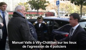 Valls à Viry-Châtillon sur les lieux de l'agression de policiers