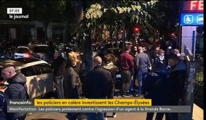 Plusieurs centaines de policiers ont manifesté cette nuit sur les Champs-Elysées à Paris