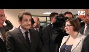 Nicolas Sarkozy en visite à la Maison de l'Emploi de Vitré (Ille-et-Vilaine)