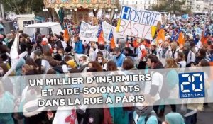 Grève des infirmiers : un millier d'infirmiers et aide-soignants dans la rue à Paris