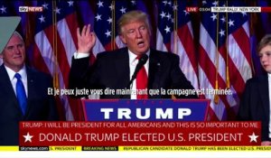 Élection américaine :  les premiers mots de Donald Trump, président des États-Unis