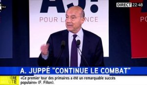 Primaire de la droite - Alain Juppé : "Je continue le combat" (i-Télé)
