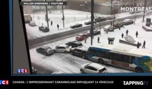 Canada : La neige provoque un carambolage impressionnant de 14 voitures (Vidéo)