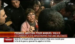 Manuel Valls interpellé hier par une militante lors de son meeting: "Arrêtez de jouer comme des gamins à la récrée !"