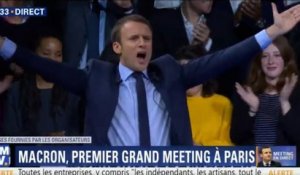 Macron s'enflamme lors de son meeting