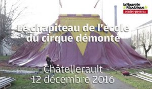 VIDEO. Châtellerault : Démontage du chapiteau de l'école de cirque