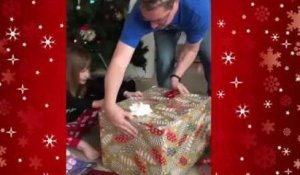 Un chaton se sauve de son paquet cadeau à Noël !