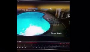 Un homme saute dans une piscine et se rate...