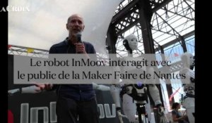 Le robot InMoov interagit avec le public de la Maker Faire de Nantes