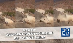 Dakar: Carlos Sainz part en tonneau et passe à deux doigts de faucher deux spectateurs