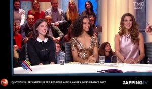 Miss France 2017 : Alicia Aylies recadrée en direct par Iris Mittenaere dans Quotidien (Vidéo)