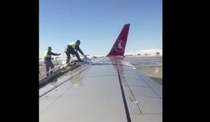 Dégivrage des ailes d'un avion