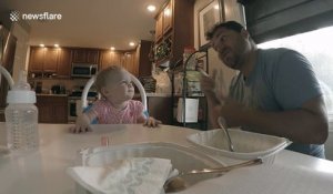 Dad uses sign language to sing with deaf daughter