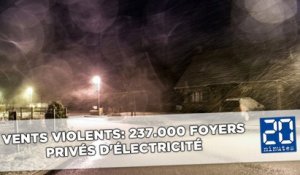 Vents violents: 237.000 foyers privés d'électricité