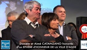 AGDE - Danièle et Aimé CATANZANO honorés d'un EPHÈBE d'HONNEUR DE LA VILLE D'AGDE