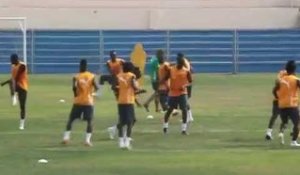 CAN 2015/Guinée Equatoriale: Séance d`entrainement des Eléphants