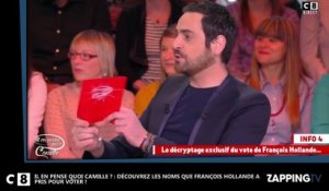 Camille Combal dévoile les cinq bulletins choisis par François Hollande avant de voter (vidéo)