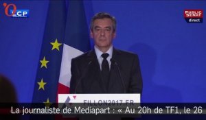 François Fillon cingle une journaliste de Mediapart en pleine conférence de presse