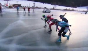 Cette patineuse de vitesse tombe sur les derniers mètres après 200 km de course !