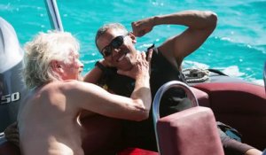 Barack Obama fait un concours de kitesurf avec Richard Branson