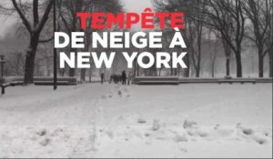 Une tempête de neige s'abat sur New York