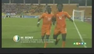 CAN 2012/Groupe A. Temps forts du match Côte d'Ivoire - Angola (2-0)