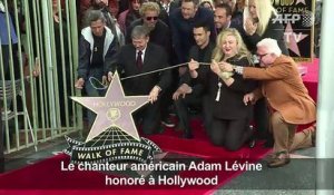 Le chanteur Adam Levine honoré à Hollywood