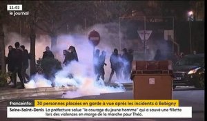 Manifestation et violence à Bobigny après l'agression de Théo