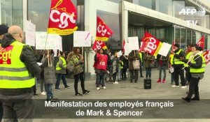 Londres: Manifestation des employés français de Marks & Spencer