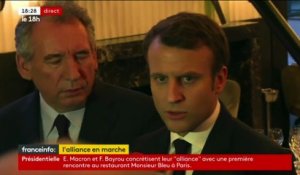 Les premières déclarations de l'alliance Macron-Bayrou