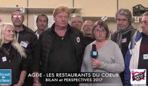 AGDE - LES RESTOS DU COEUR - BILAN  PERSPECTIVES 2017