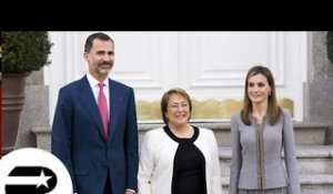 Le roi Felipe VI et Letizia d'Espagne ont reçu la visite de Michelle Bachelet