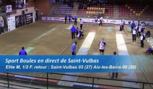 Premier tour, tir rapide double, demi-finale retour, Saint-Vulbas contre Aix-les-Bains, Sport Boules, saison 2016/2017