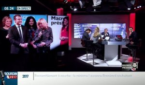 QG Bourdin 2017: Magnien président !: Emmanuel Macron fait monter sa femme sur scène