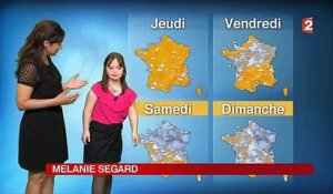 Météo: Larmes et émotion pour Mélanie, jeune fille atteinte de trisomie, qui vient de réaliser son rêve sur France 2
