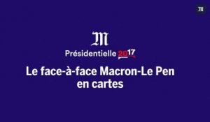 Premier tour : le face-à-face Macron - Le Pen en cartes