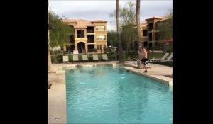 Ce gars saute une piscine.. Fou
