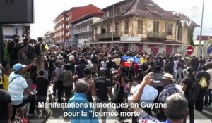 Manifestations historiques en Guyane pour la "journée morte"