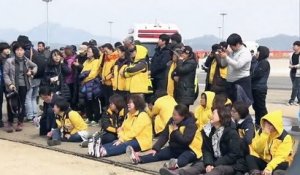 Corée du Sud : trois ans après le naufrage du "Sewol", l'épave du ferry est de retour à terre
