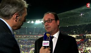 Interview lors de la finale de la Coupe de la Ligue