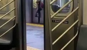 Une femme se coince la tête dans les portes du métro, personne ne lui vient en aide