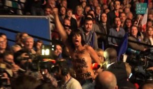 Deux Femen évacuées de force lors du discours de Marine Le Pen au Zénith de Paris
