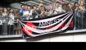 More anti-amnesty protests in Bangkok at Asoke intersection